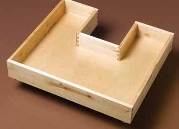 Recessed or "U"-shaped drawer for use under sink